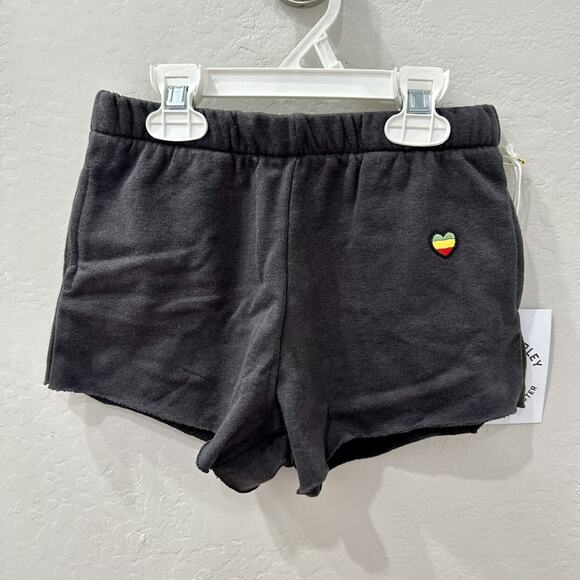 NWT Spiritual Gangster Ziggy Marley Dark Grey Cut Off Gym Shorts - Picture 1 of 5